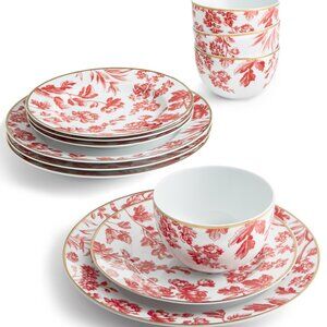 Martha Stewart Collection Floral 12-Pc. Dinnerware Set